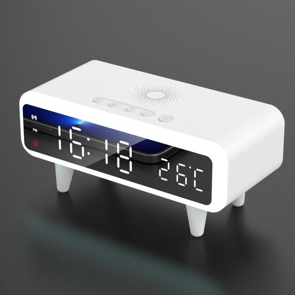 Night Light Qi Wireless Charger Clock High Efficiency CE Certified