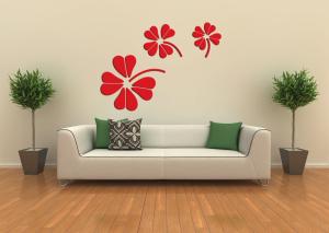 China JY-02 3D Flower Design Removable Wall Stickers Acrylic ,Self-adhesive Wall Mirror Sticker wholesale