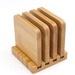 6 Pack 9cm Round Blank Bamboo Coasters Bar Home Cup Coasters