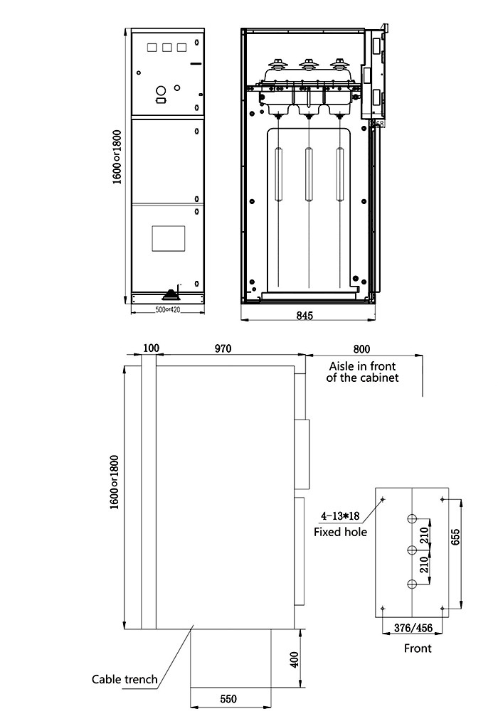 HGN15-12 Indoor High Voltage Switchgear Cabinet / High Voltage Metering Cabinet