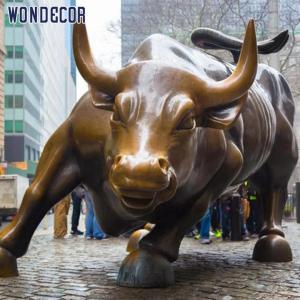 China Outdoor Decoration Bull Bronze Cattle Sculpture 3D Design Brown Color wholesale