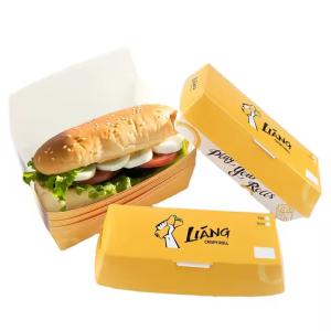 China Recyclable Custom Logo Food Container for Hot Dogs and Burgers Eco-Friendly Fast Food Packaging wholesale