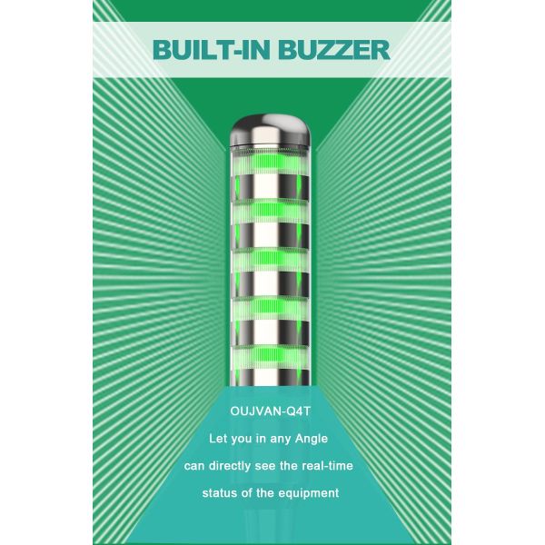 90° Foldable Base LED Tower Lamp with Built-in 90dB Buzzer and IP54 Waterproof Aluminum Housing for CNC Machine Status Indicator