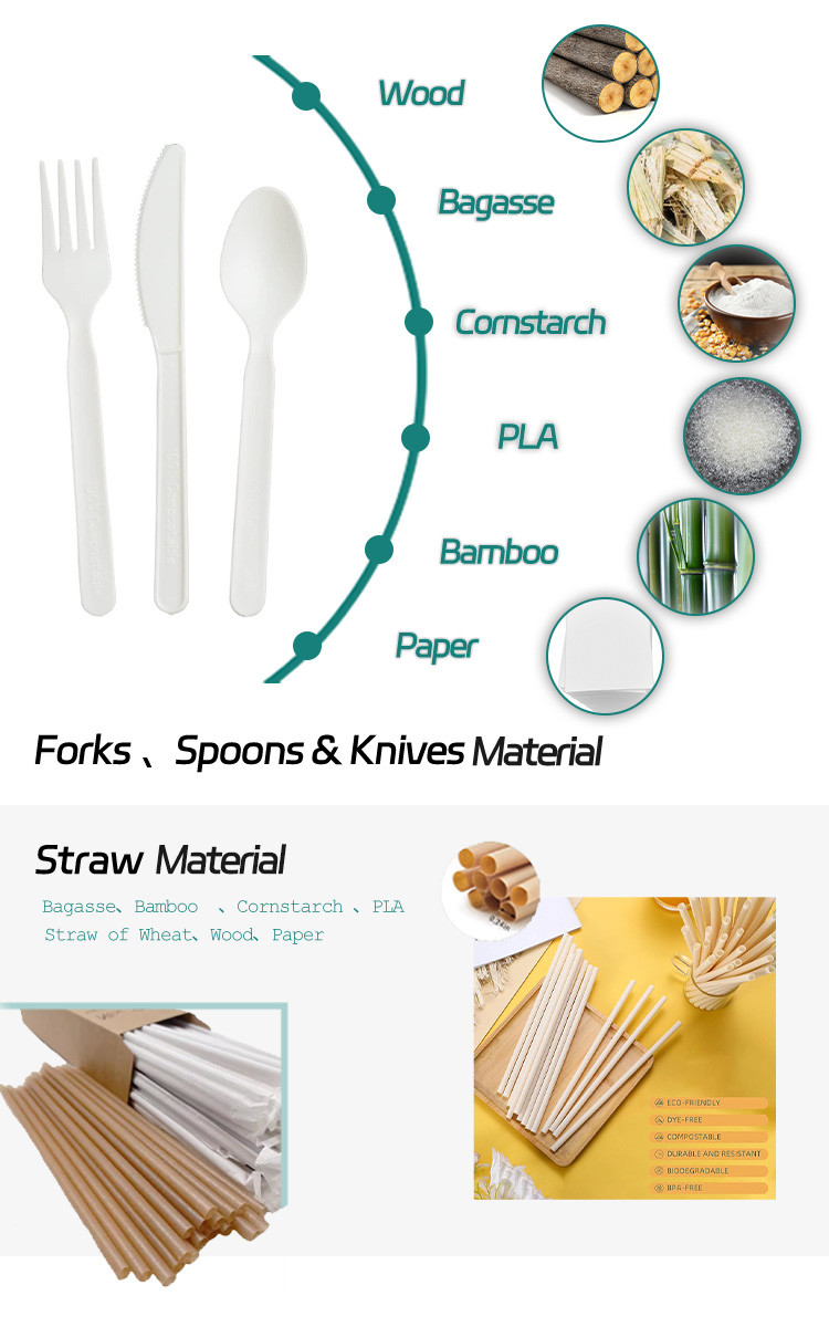 100% biodegradable Paper Tableware Sugarcane Bagasse Disposable Plates Sets Dinnerware