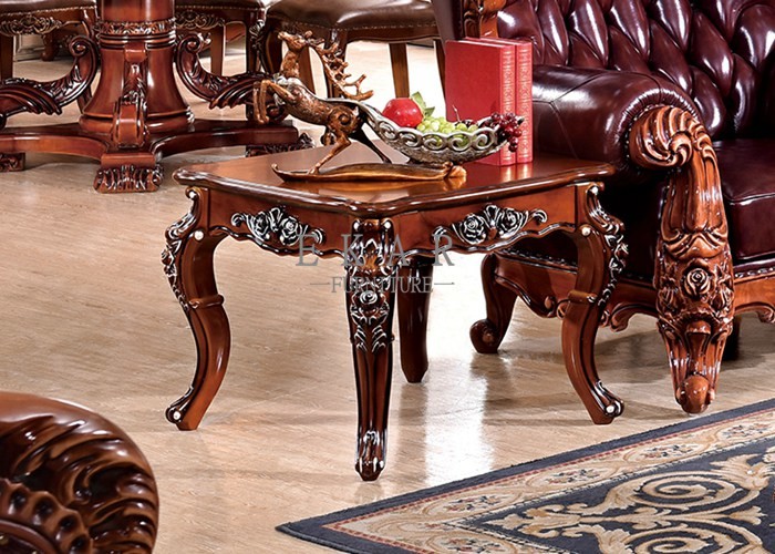 wooden carved antique luxury end table side table