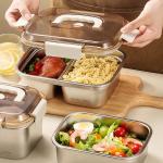 Rectangular Stainless Steel Food Storage Containers for Food Fruit Fresh Keeping