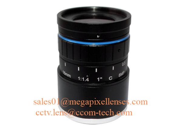 1" 16mm F1.4 8Megapixel DC Auto IRIS Low Distortion C Mount ITS Lens, 16mm