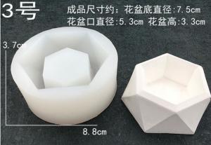China Silicone cement mold for planters, polygon silicone concrete flower pot mold on sale