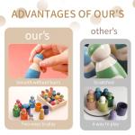 Montessori Educational Wooden Rainbow Block Counting Game Puzzle Kids