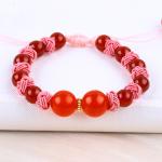 8mm Green Tiger Eye And Red Chalcedony Adjustable Braided Rope Healing Balance