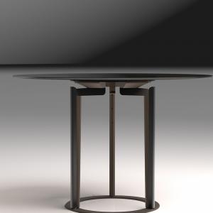China OEM Luxury Living Room Furniture Black Legs Round Dining Table wholesale