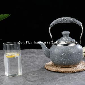 China Blue Medical Stone Coating Stainless Steel Tea Kettle 2L Outdoor Camping Coffee Pot wholesale