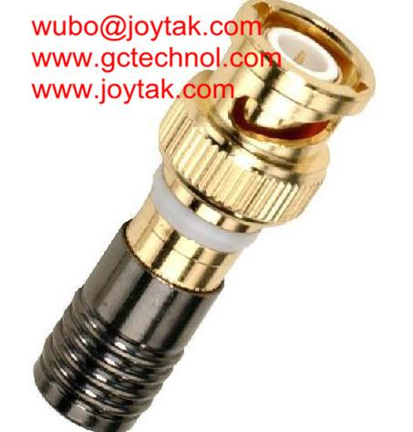 BNC male Coaxial Connector Compression Type 50ohm for RG6U coax Cable Gold
