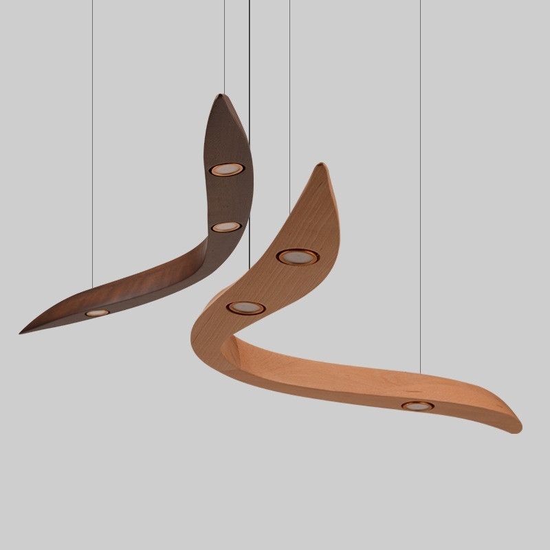 Modern Designer Solid Wood Chandelier Simple Art Decor Restaurant Long Chandelier(WH-MI-400)