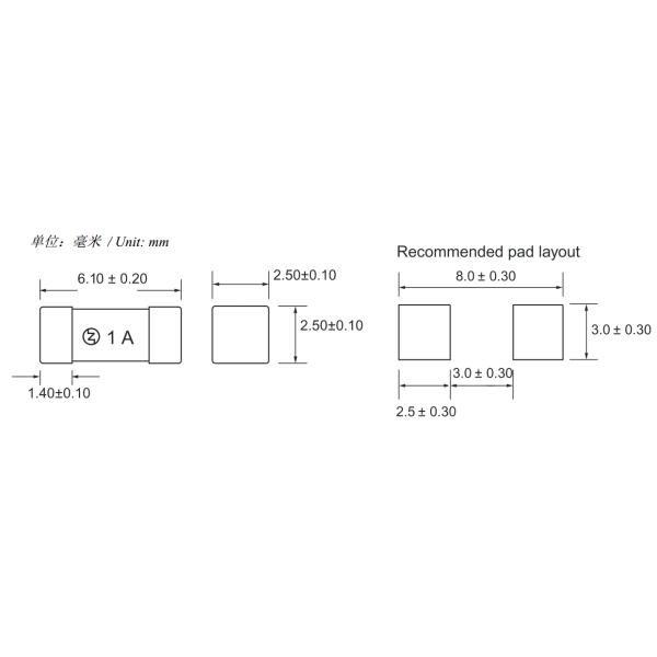 Bourns SinglFuse SF-2410FP100W-2 Cross UL 248-14 Precision Wire Core Surface Mount Fuses SEF 1.0A Fast Acting 2410
