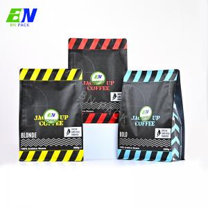 China 12oz 1lb Coffee Bag Flat Bottom Pouch With Zipper Matte Plastic Foil wholesale