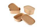Biodegradable Rectangle Kraft Paper Bowl Recyclable Square Kraft Paper
