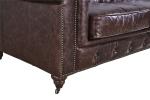 Living Room Two Seater Brown Leather Sofa , 2 Seater Leather Couch Durable Linen