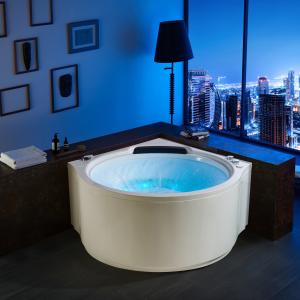 China Double Whirlpool Freestanding Soaking Bathtub Color Round Shape wholesale