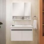 Hotel Floating Wall Mounted Solid Oak Wood Bathroom Vanity With Mirror Wash