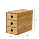 100% Solid Bamboo 3-Drawer Chest Storage Office Supplies Desk Organizer for