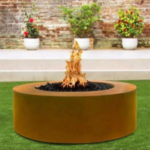 China Contemporary Portable Corten Steel Gas Fire Pit Table 48 Inch wholesale