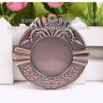 Square metal sport events tournament medallion with engraved image, zinc alloy,