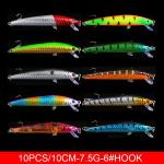 20pc Fishing Lure Kits Minnow Hard Plastic Bait Carp Fishing Tackle Equipment