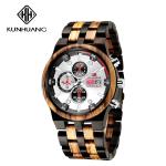 Commemorative Auto Date Face 30meters Wooden Quartz Watch