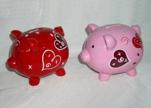 China Valentine Day Gifts Ceramic Piggy Bank  Dolomite Customized Money Saving Box For Children wholesale