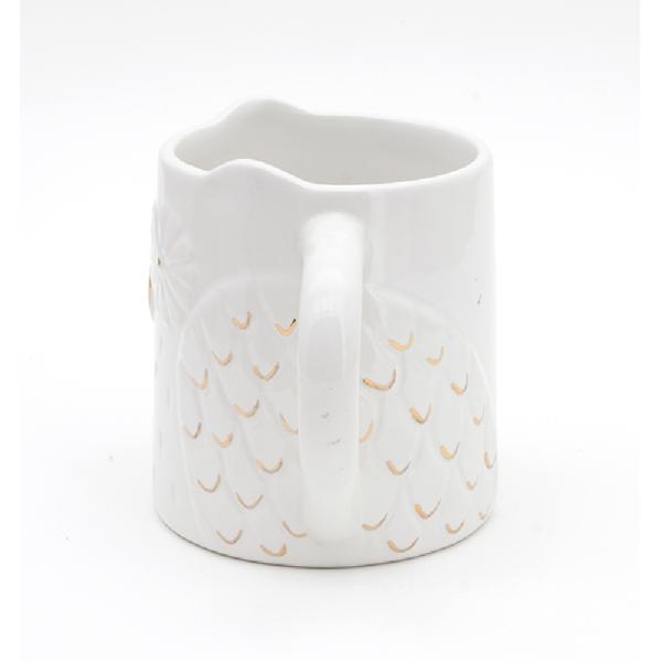 Custom Design White 16oz 3d Hand Paint Earthenware Owl Mug Ceramic Coffee