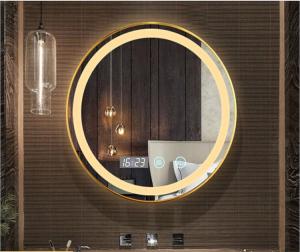 China Bathroom mirror lamp circular smart make-up mirror light hotel led anti-fog waterproof sink toilet wholesale