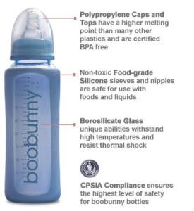 China BPA FREE Glass Baby nursing Bottles with Silicone Sleeves, Nipples, Neck Rings, and Caps wholesale