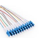 LSZH/PVC Outer Jacket 12 Core TDM 900 0.9mm Pigtails for Single Mode Fiber Optic