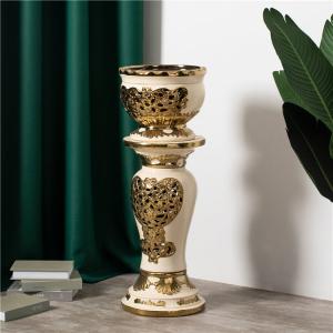 China Fashion Roman Column Pillar Indoor Decor Vases Luxury Home Decoration Ceramic Flower Vase For Wedding Decoration wholesale