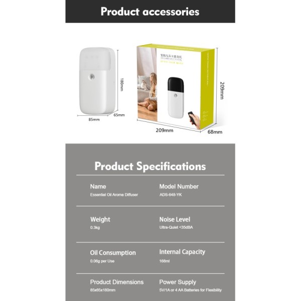 Remote Control Waterless Aroma Diffusers 101 - 200mL Commercial Waterless Aroma Diffuser
