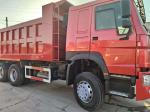 Secondhand Sinotruck HOWO 6*4 Dump Truck 10tires Red From Emission Euro 3/4/5