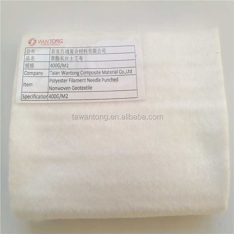 Modern Style Polyester Continuous Filament Needle Punched Nonwoven Geotextile 200gsm in White
