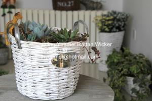 China 2016 new style wicker garden baskets round shape willow garden plants basket with handle wholesale