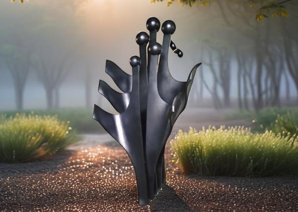 Custom Painted Abstract Metal Garden Art Modern Stainless Steel Outdoor