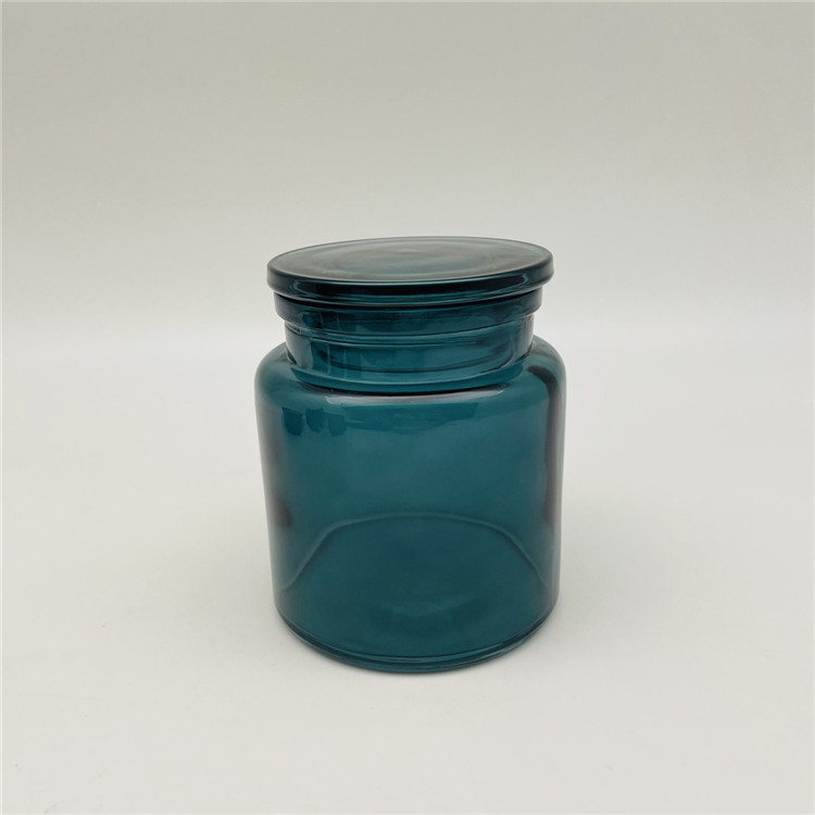 Vintage Glass Bathroom Accessories In teal Color painting Round Shape