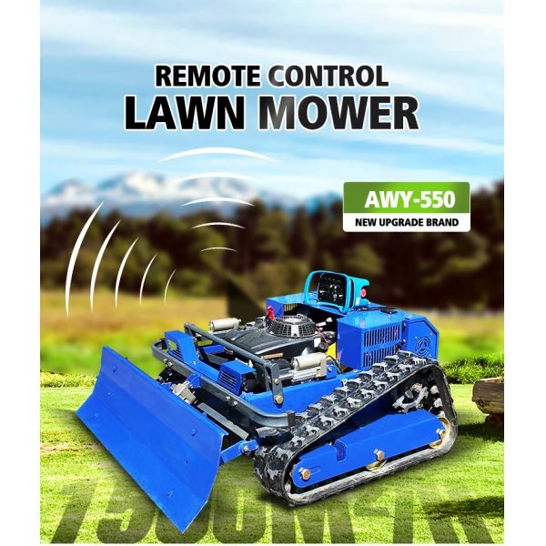 Factory Direct Cordless DIY Remote-controlled Lawn Mower with 150mm Track Width and Snow Shovel for Estate Lawns