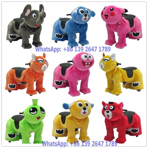 Guangzhou Factory Battery Coin Operated Electric Stuffed Elephant Dog Animal