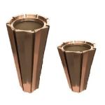 Large hollow-carved square rectangular steel flower planter pot