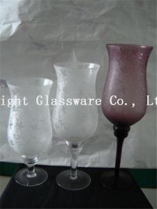 China Color tall glass candle holder, Hurricane glass for decoration wholesale