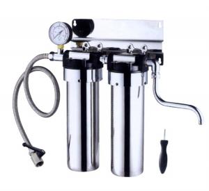 China Stainless Steel Countertop Water Filter 2 Stage , 5L / Minute Flow Rate Ss Water Filter on sale