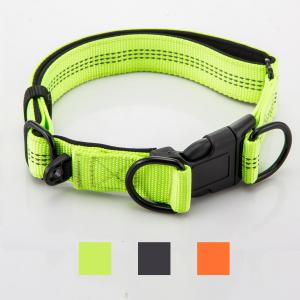 China Adjustable Double D Buckles Dog Collar And Leash Set Chain Dog Nylon Lead Reflective wholesale