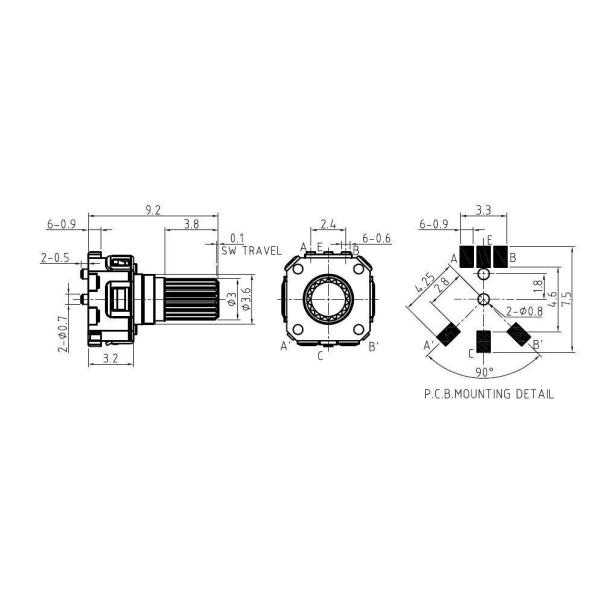 Miniature Incremental Rotary Encoder Incremental Push Button
