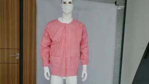 China S&amp;J Wholesale dental pink disposable hospital gown non woven women lab jacket Breathe Cool and Strong, No-Wrinkle Lab jacket wholesale