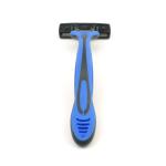 China Manufacturer Comfortable Shaving Razor Rubber Handle Triple Blade Men